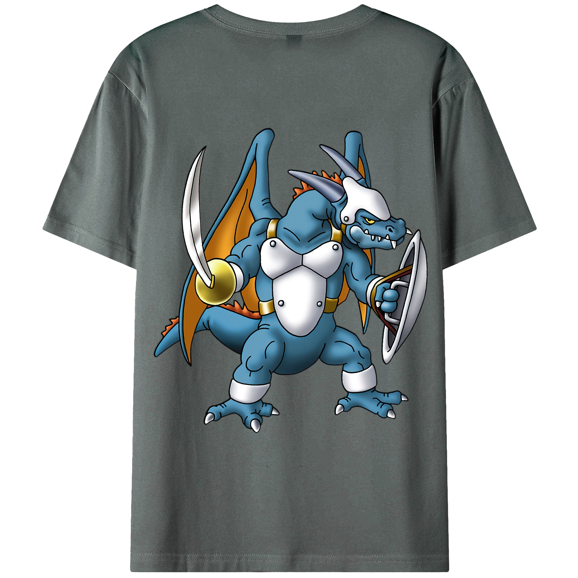 （画像用） ドラゴンクエスト Doragon Kuesuto Dragon Quest 綿100％ メンズ半袖Tシャツ（バックプリント） 通気性